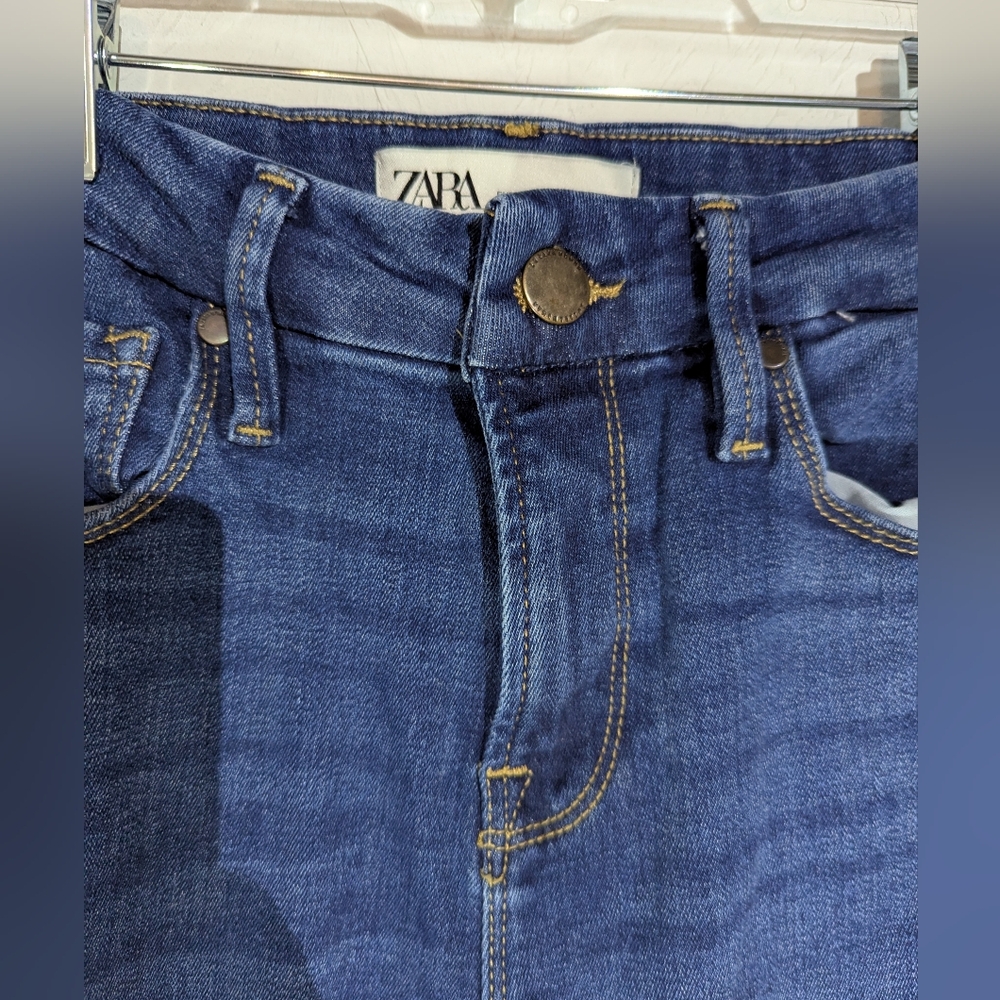 Zara Blue 7223/265 Mid-rise Bootcut Blue Denim Jeans Size 4 US - Picture 2 of 14